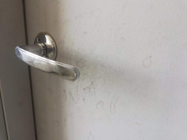 В подъезде дома на Бутырской починили дверную ручку