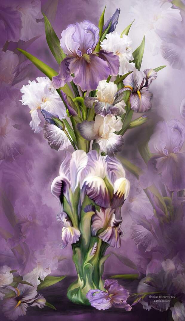 Heirloom Iris In Iris Vase