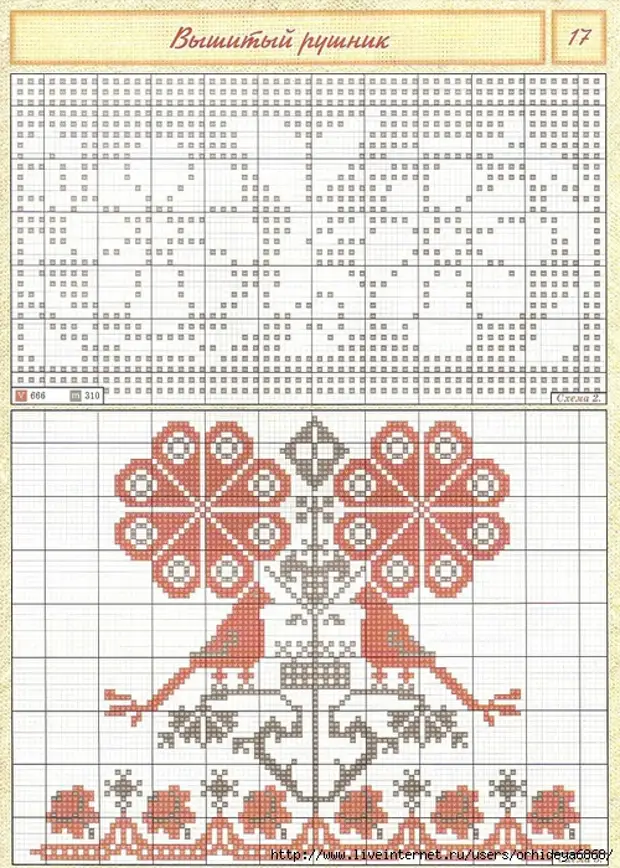 Рушник схема вышивки крестом