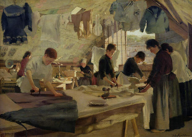 Луи-Жозеф Антониссен, «Гладильная мастерская», 1888 