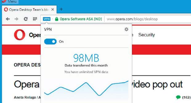 Технология VPN в браузере Opera не даст отобразиться модифицированным рекламным баннерам, распространяющим вирусы