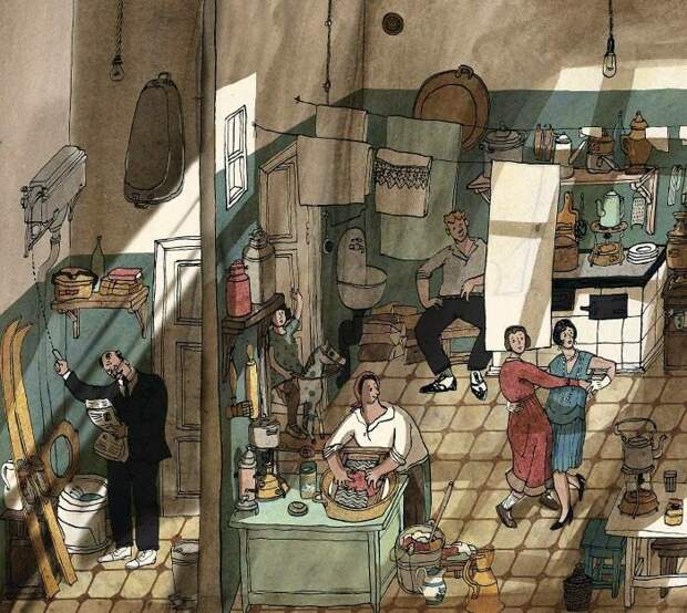 Иллюстрация Анны Десницкая в книге «История старой квартиры»
