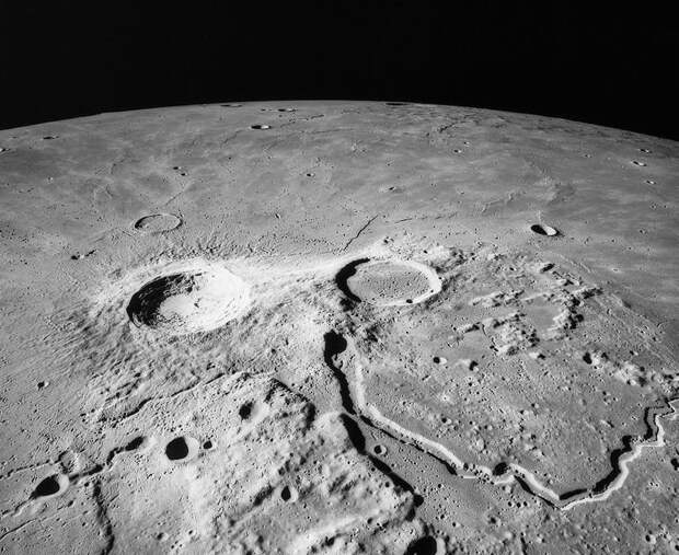 How many craters and dark spots can you name?