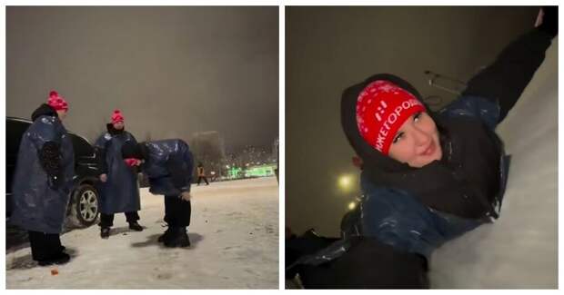 Девушки в Нижнем Новгороде устроили эпичные катания с горки в мусорных пакетах
