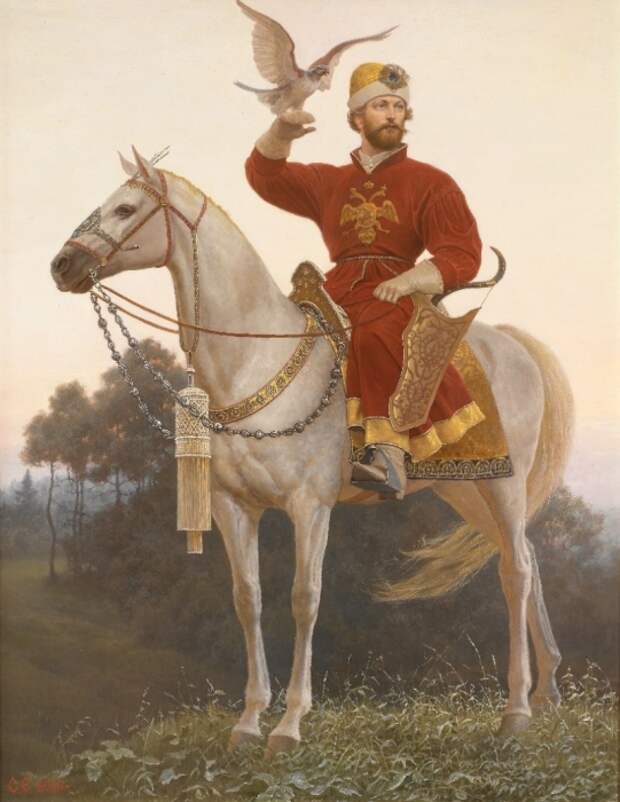 Царь Алексей Михайлович очень любил соколиную охоту. 