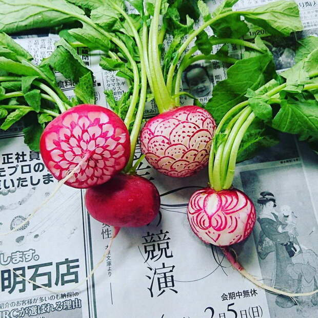 Резьба по овощам японского мастера Gaku