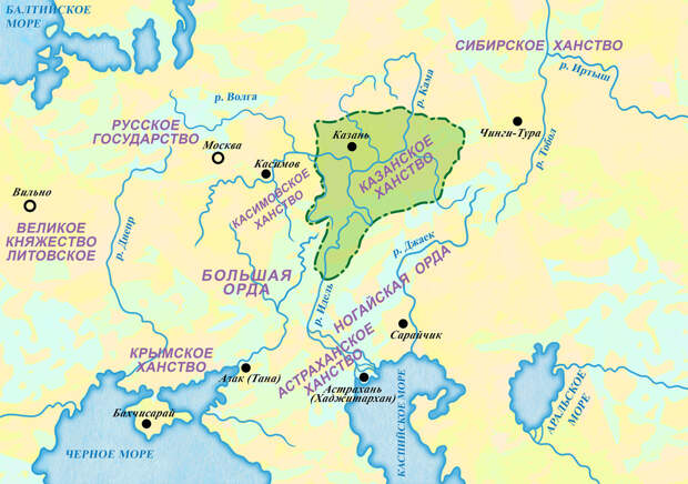 Россия и татарские Орды(ханства) в 30-х годах  XVI века