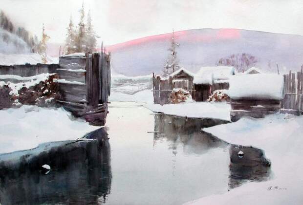 художник Guan Weixing акварели - 02