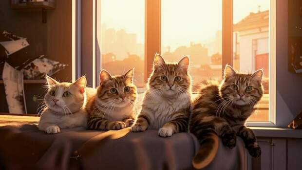 Кошки в квартире / Изображение сгенерировано с помощью нейросети Kandinsky by Sber AI / amic.ru