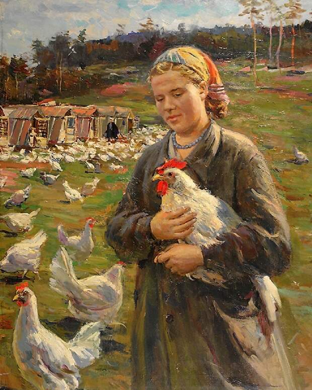 Птичница Таня Куратова. 1950-е.jpg