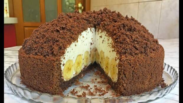 Самый вкусный торт с бананами «Норка крота»
