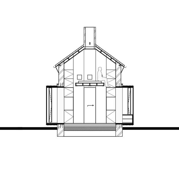 Реконструкция старой трансформаторной будки в хижину для туристов