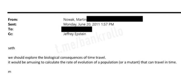 Эпштейн обсуждал путешествие во времени