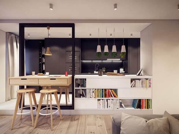 современный интерьер квартиры кухня 