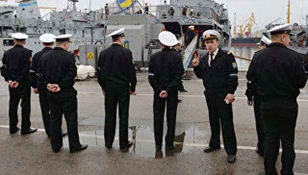 Украинские военные моряки в Одессе