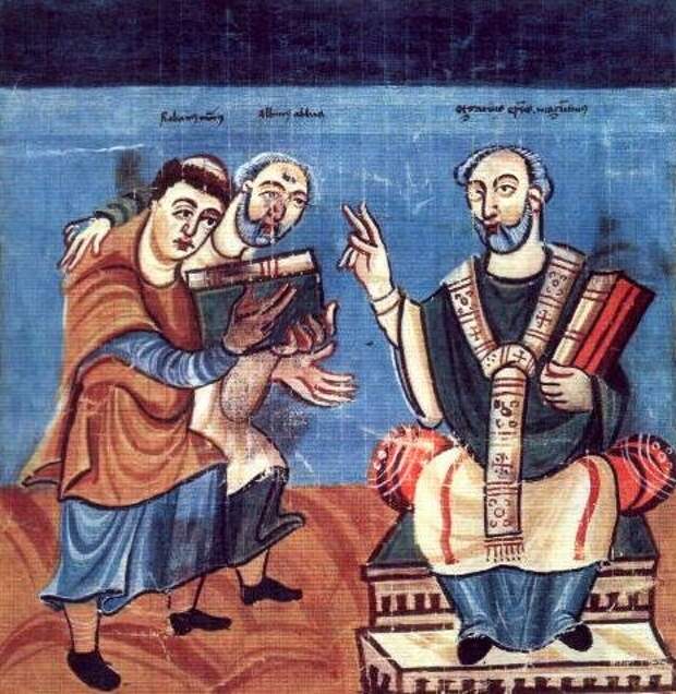 Алкуин Йоркский. Средневековая миниатюра