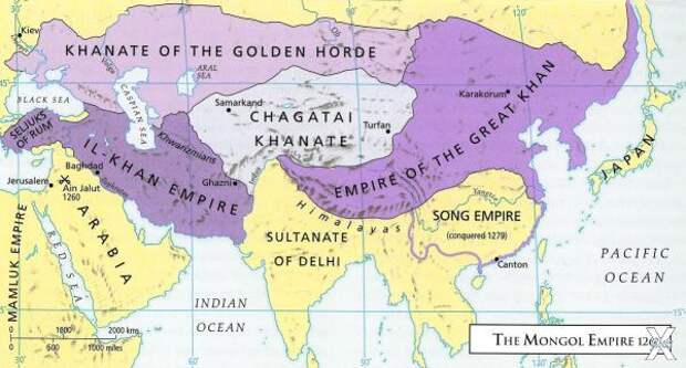 Империя монголов в 1260 году