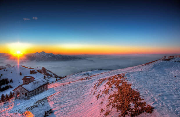 Гора Rigi в центральной Швейцарии