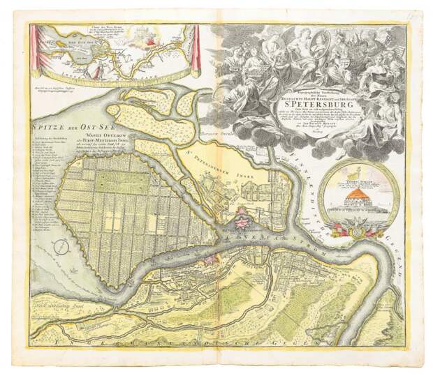 Карта 1720 года СПб, древние карты, карты, карты Питера, редкие карты, санкт-петербург