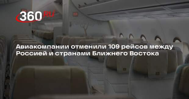Минтранс: из-за закрытия неба на Ближнем Востоке отменили 109 рейсов