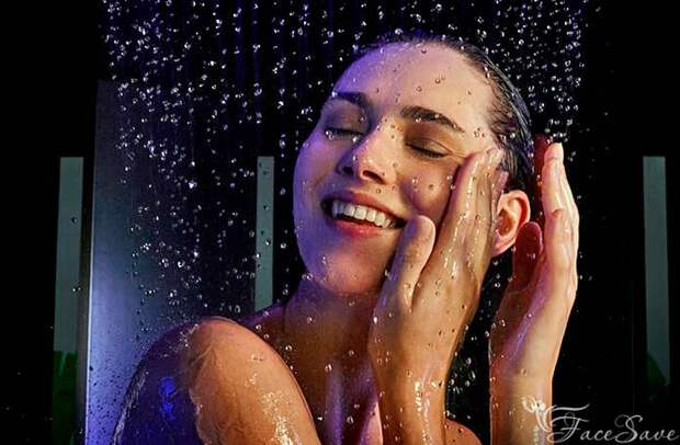 Гидромассаж лица душем или струёй воды