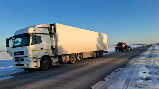 На алтайской трассе спасатели отогрели водителя фуры с отказавшей машиной