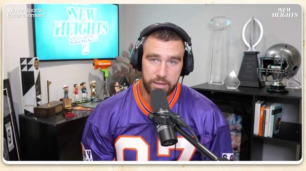 Travis Kelce on his podcast
