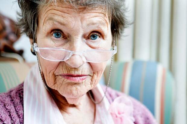 A person with glasses on nose.