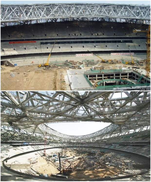 Строительство стадиона заняло 5 лет («Птичье гнездо», Пекин). | Фото: stadiums.at.ua.