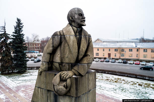 Петрозаводск с высоты, памятник ленину