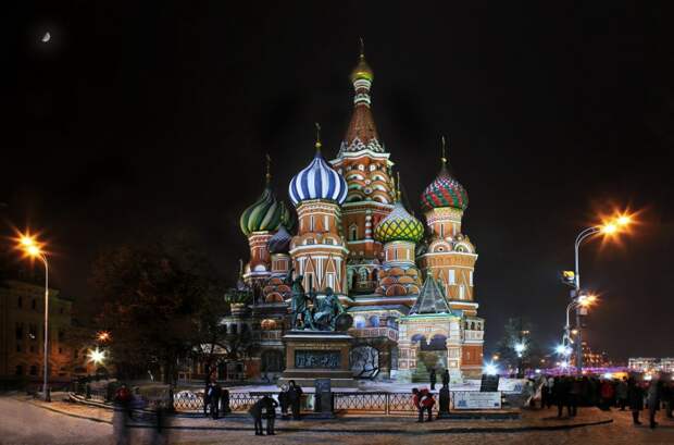 Ночная Москва: Храм Василия Блаженного. Фотограф: Юрий Макаров