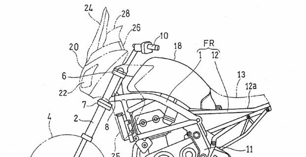 Японская компания Kawasaki запатентовала эскиз будущего круизера