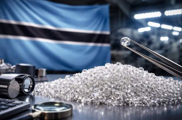 Ботсвана предупреждает о долгом кризисе и падение цен на алмазы в 2026