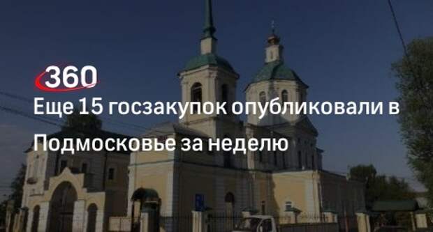 Еще 15 госзакупок опубликовали в Подмосковье за неделю