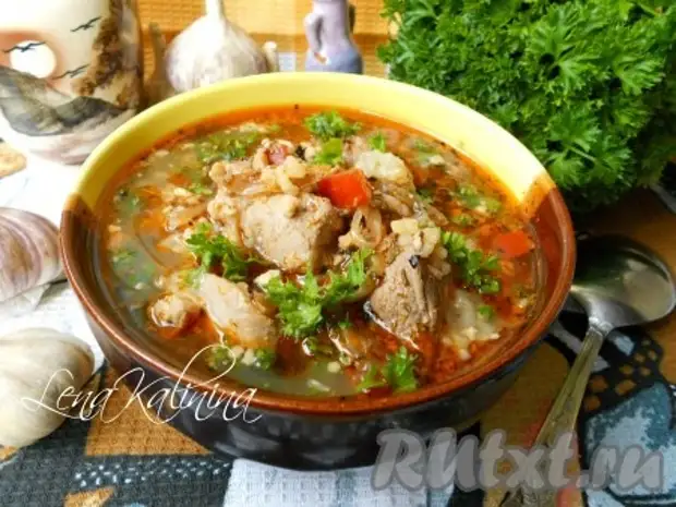 Харчо из свинины с рисом