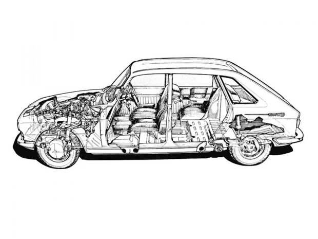 Конструкция Renault 16 в деталях renault, олдтаймер, ретро авто