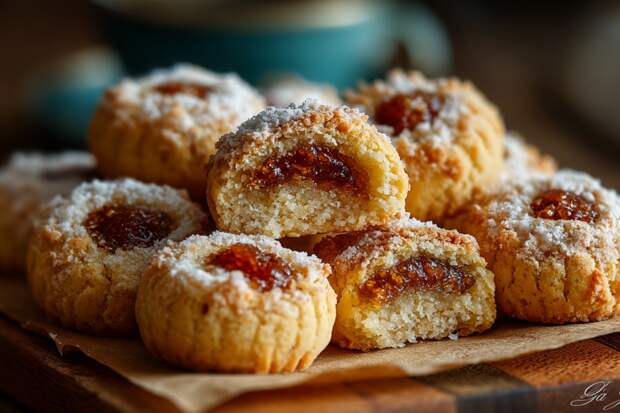 Кулинария>Подушечки с начинкой из халвы!