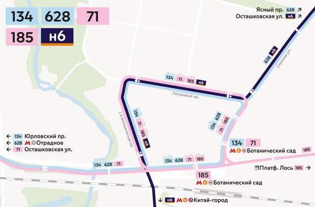 Схема движения автобусов изменилась в районе станции метро «Ботанический сад». Фото: сайт Префектуры СВАО
