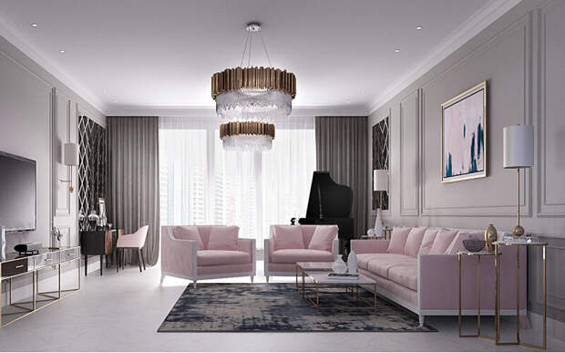 Пудровый цвет в интерьере: великолепное решение для любого помещения: отделка стен, текстиль, декор - идеи для вдохновения