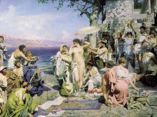 Фрина на празднике Посейдона в Элевсине. (1889 год). Автор: Генрих Семирадский. Фрина на празднике Посейдона в Элевсине. (1889 год). Автор: Генрих Семирадский.