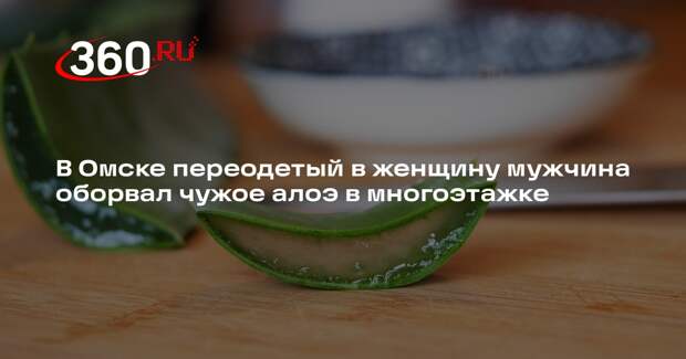 В Омске переодетый в женщину мужчина оборвал чужое алоэ в многоэтажке