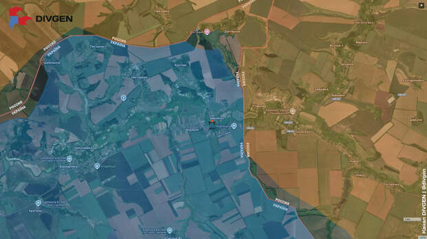 Карта СВО на 14 декабря 2025 года. Армия России уничтожила в селе Бударки мост, заминированный ВСУ, нарушив логистику противника. Фото © Telegram / divgen