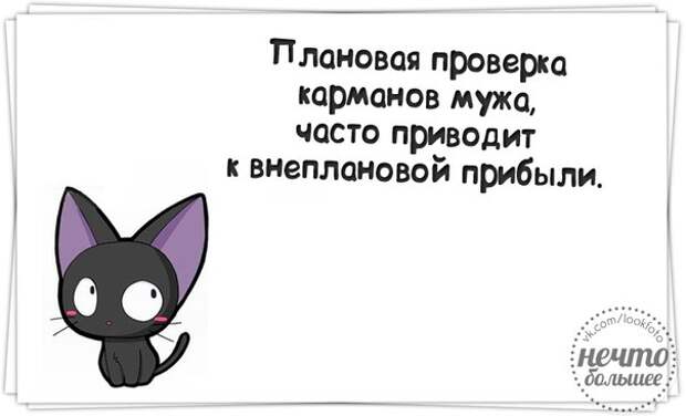 Плановая проверка карманов мужа приводит к внеплановой прибыли