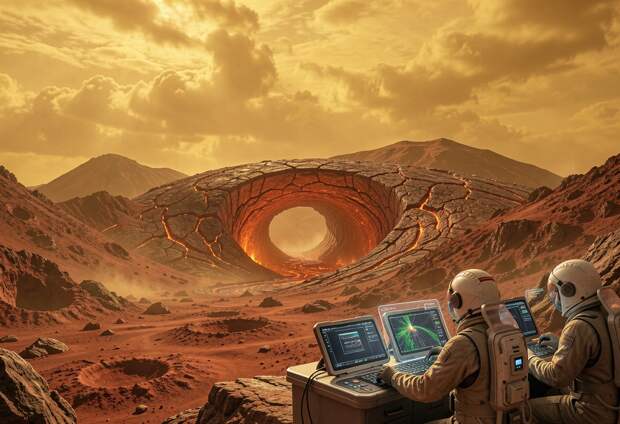 Планетологи обнаружили на Венере вход в пещеру длиной до 45 километров