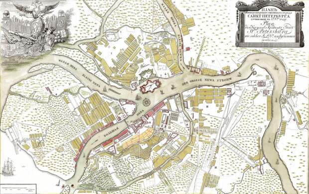 Карта Санкт-Петербурга 1737 г. СПб, древние карты, карты, карты Питера, редкие карты, санкт-петербург