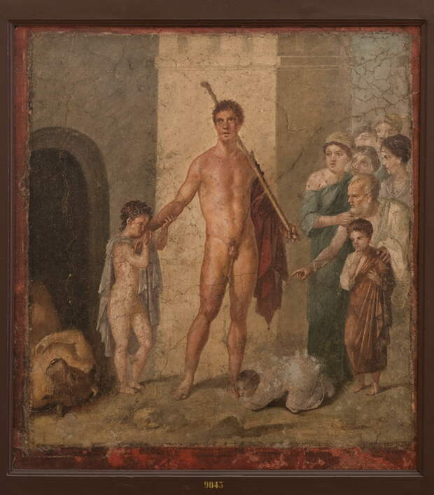 Афиняне благодарят Тесея после убийства Минотавра (фреска из города Помпеи)