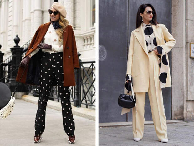 принт горох на женщине фото