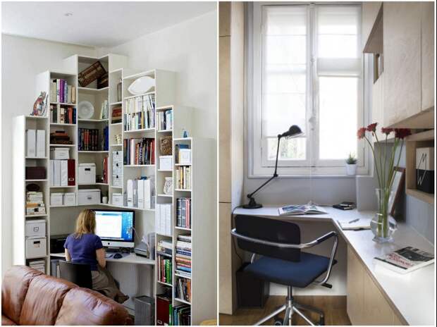 Угловое рабочее место сделает комнату более просторной.| Фото:  housesdesign.ru/ dizainvfoto.ru.