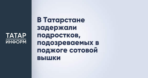 В Татарстане задержали подростков, подозреваемых в поджоге сотовой вышки