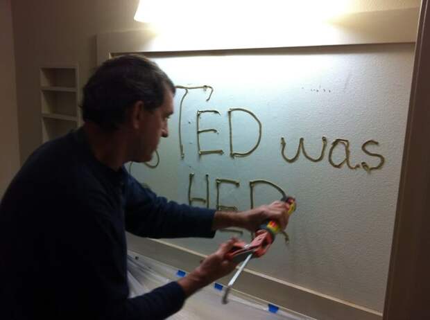 My Father-In-Law Is A Contractor. This Is Him Installing A Mirror